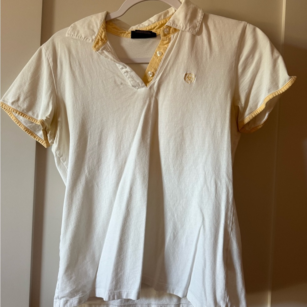 Ariat Cream and Yellow Polo Shirt
